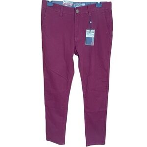 Micros Men's Slim Taper Jeans Burgundy